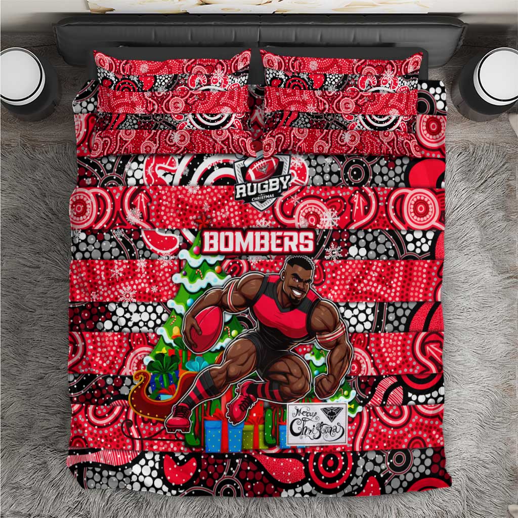 Bombers Football Merry Christmas Bedding Set Indigenous Australian Art - Vibe Hoodie Shop