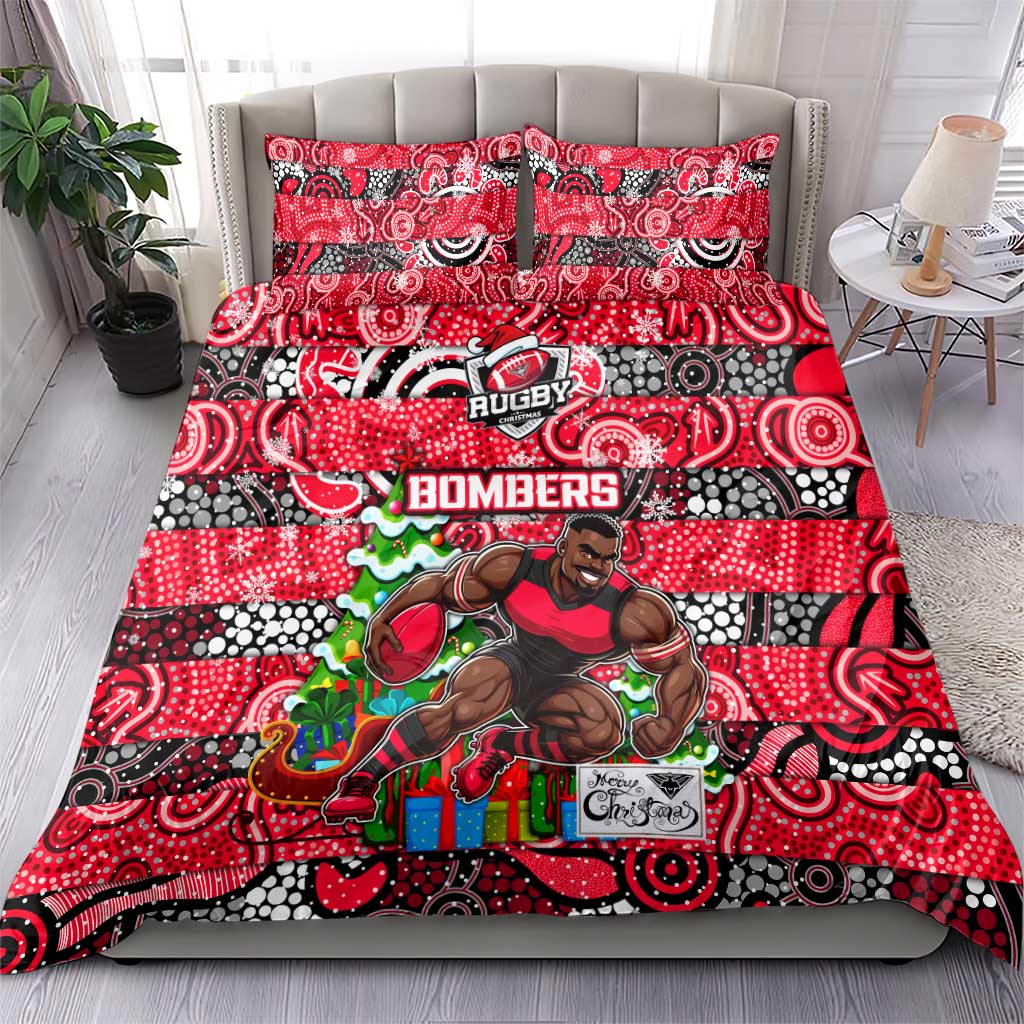 Bombers Football Merry Christmas Bedding Set Indigenous Australian Art - Vibe Hoodie Shop