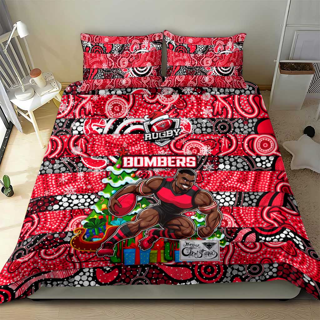 Bombers Football Merry Christmas Bedding Set Indigenous Australian Art - Vibe Hoodie Shop