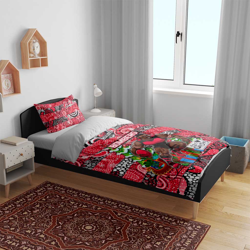 Bombers Football Merry Christmas Bedding Set Indigenous Australian Art - Vibe Hoodie Shop