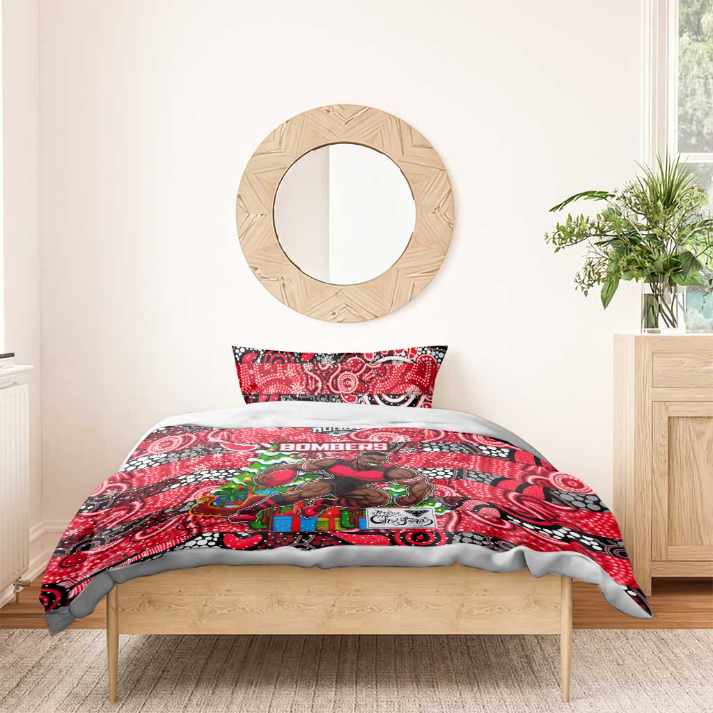 Bombers Football Merry Christmas Bedding Set Indigenous Australian Art - Vibe Hoodie Shop