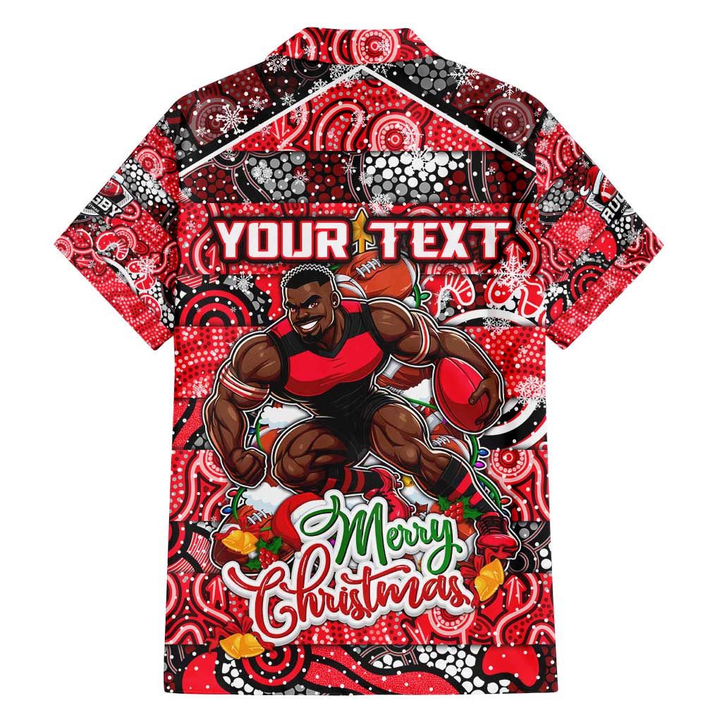 Custom Bombers Rugby Merry Christmas Family Matching Summer Maxi Dress and Hawaiian Shirt Indigenous Australian Art