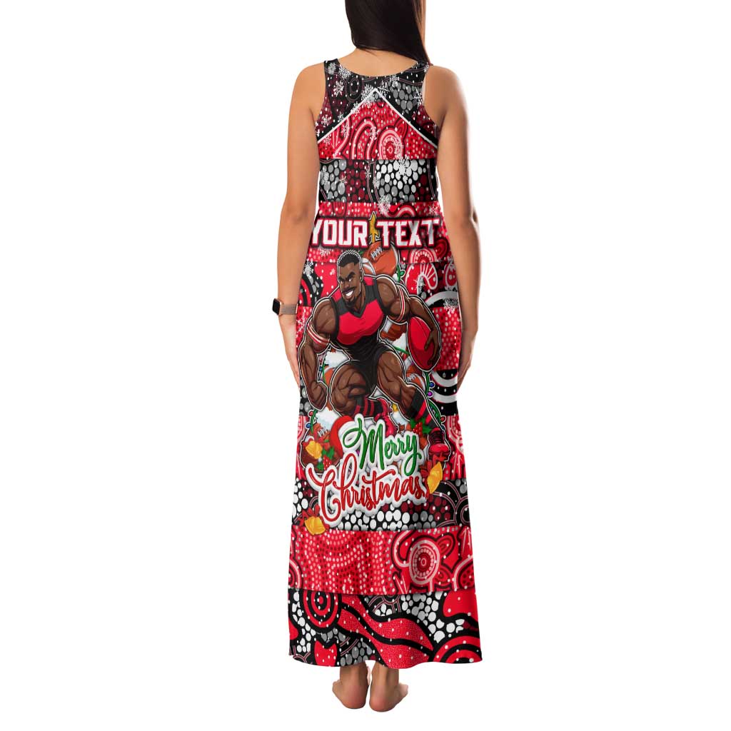 Custom Bombers Rugby Merry Christmas Family Matching Tank Maxi Dress and Hawaiian Shirt Indigenous Australian Art