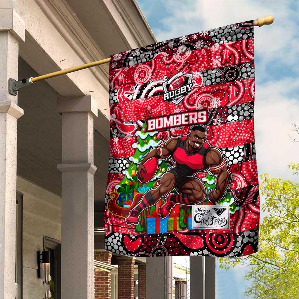 Bombers Football Merry Christmas Garden Flag Indigenous Australian Art - Vibe Hoodie Shop