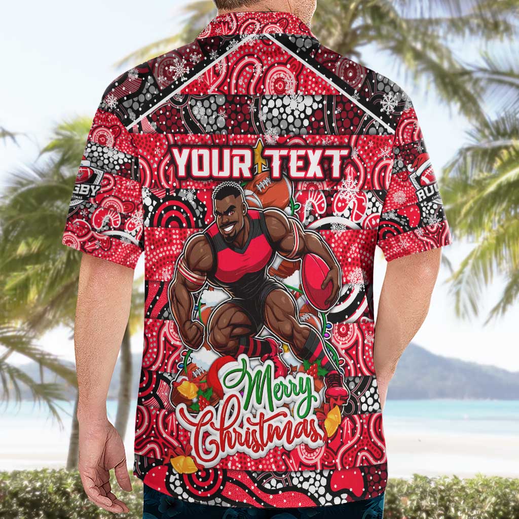 Custom Bombers Football Merry Christmas Hawaiian Shirt Indigenous Australian Art - Vibe Hoodie Shop