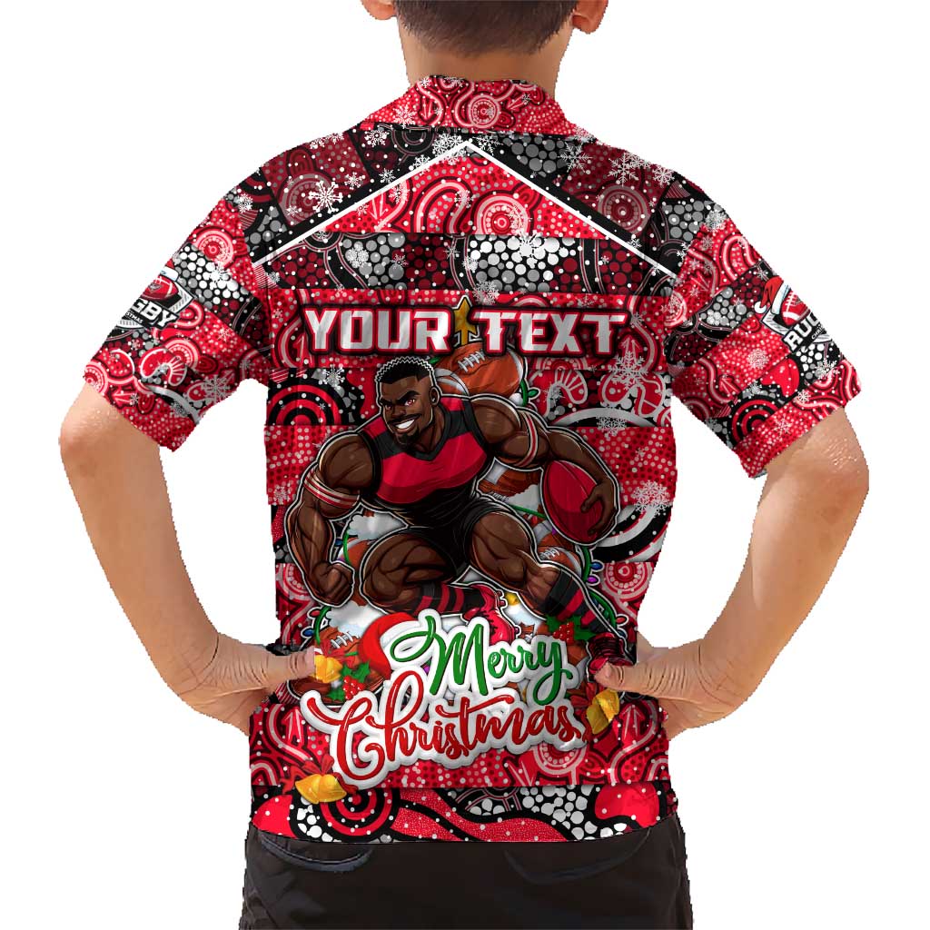 Custom Bombers Football Merry Christmas Hawaiian Shirt Indigenous Australian Art - Vibe Hoodie Shop