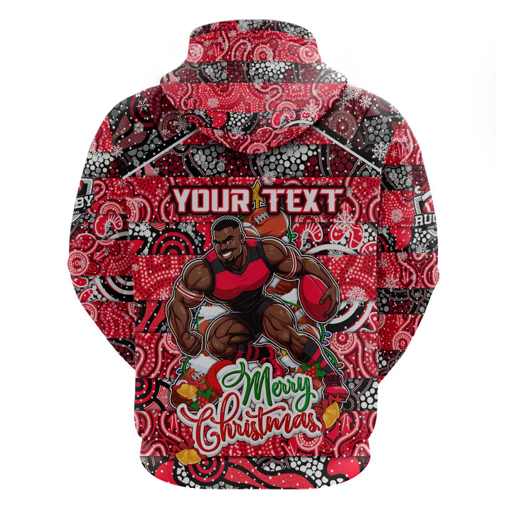 Custom Bombers Football Merry Christmas Hoodie Indigenous Australian Art - Vibe Hoodie Shop