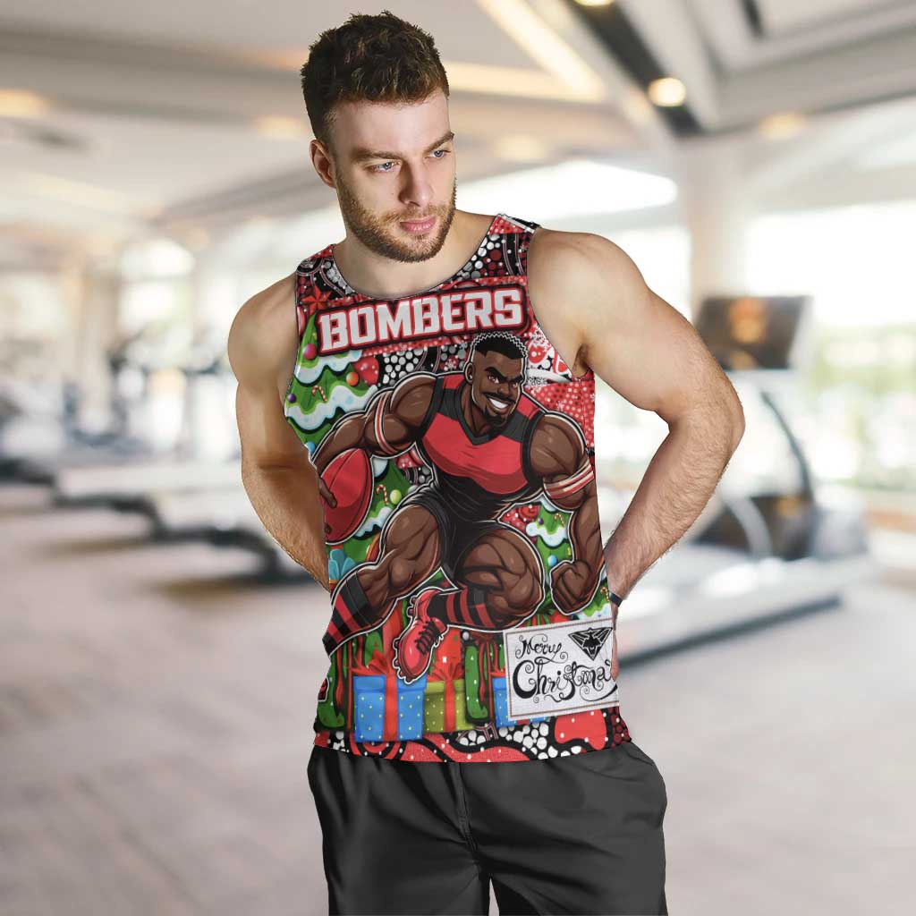 Custom Bombers Football Merry Christmas Men Tank Top Indigenous Australian Art - Vibe Hoodie Shop