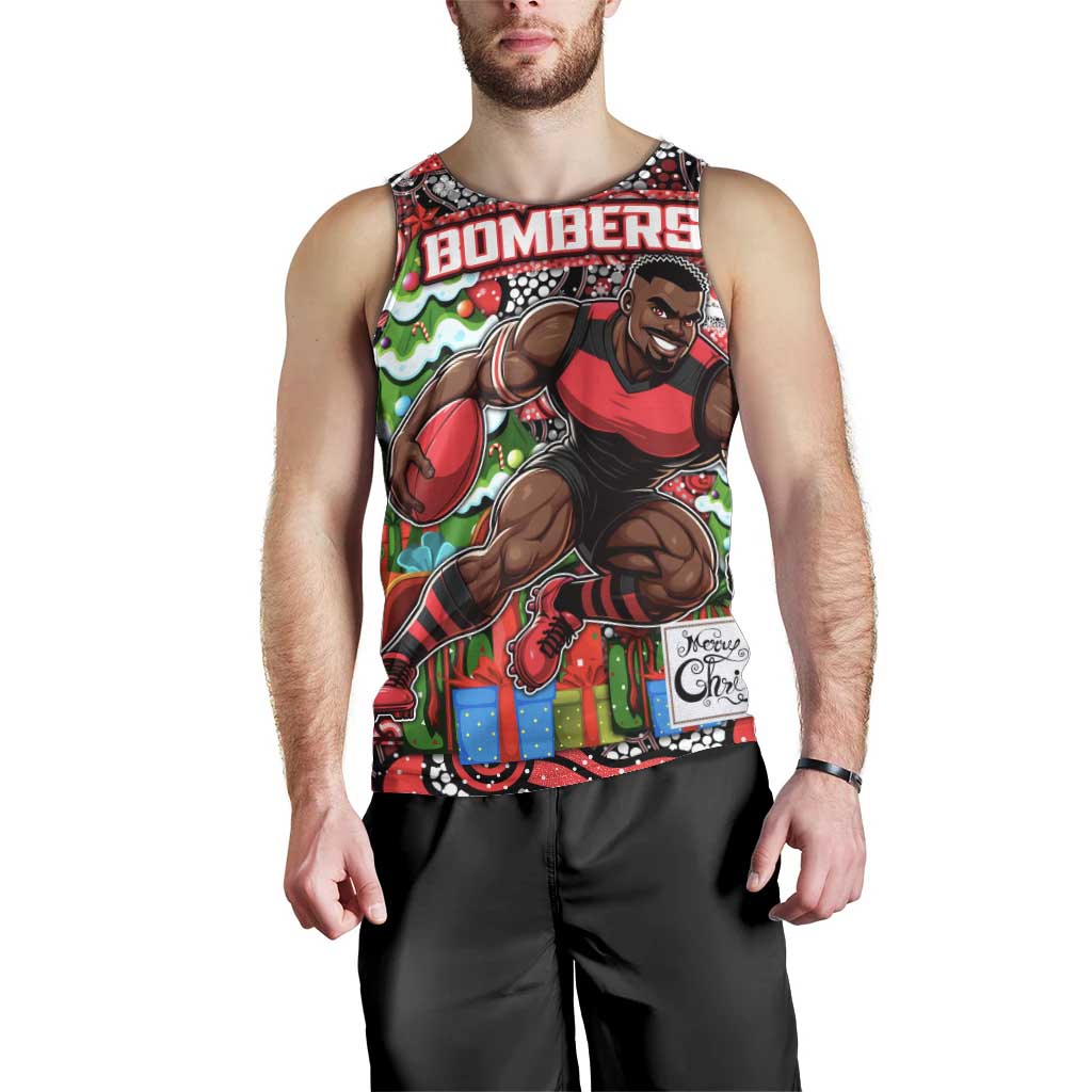 Custom Bombers Football Merry Christmas Men Tank Top Indigenous Australian Art - Vibe Hoodie Shop