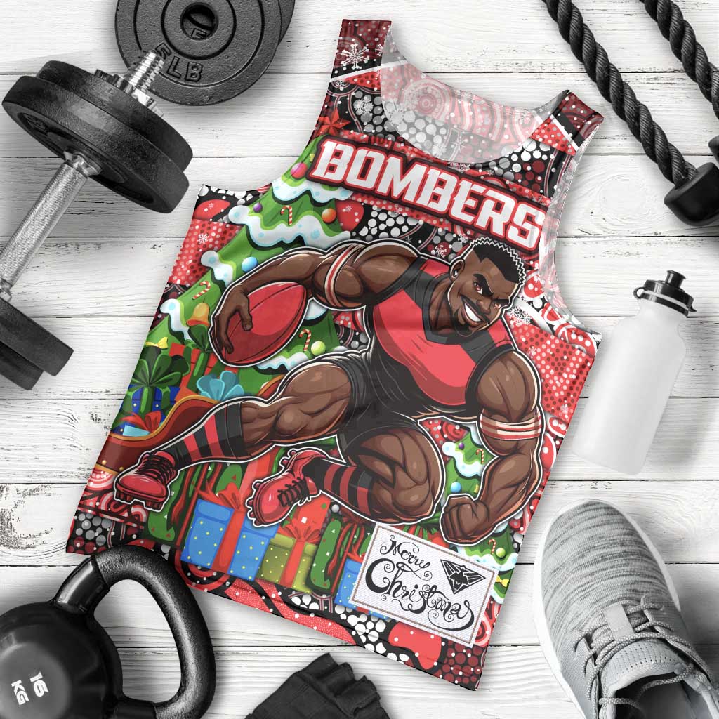 Custom Bombers Football Merry Christmas Men Tank Top Indigenous Australian Art - Vibe Hoodie Shop