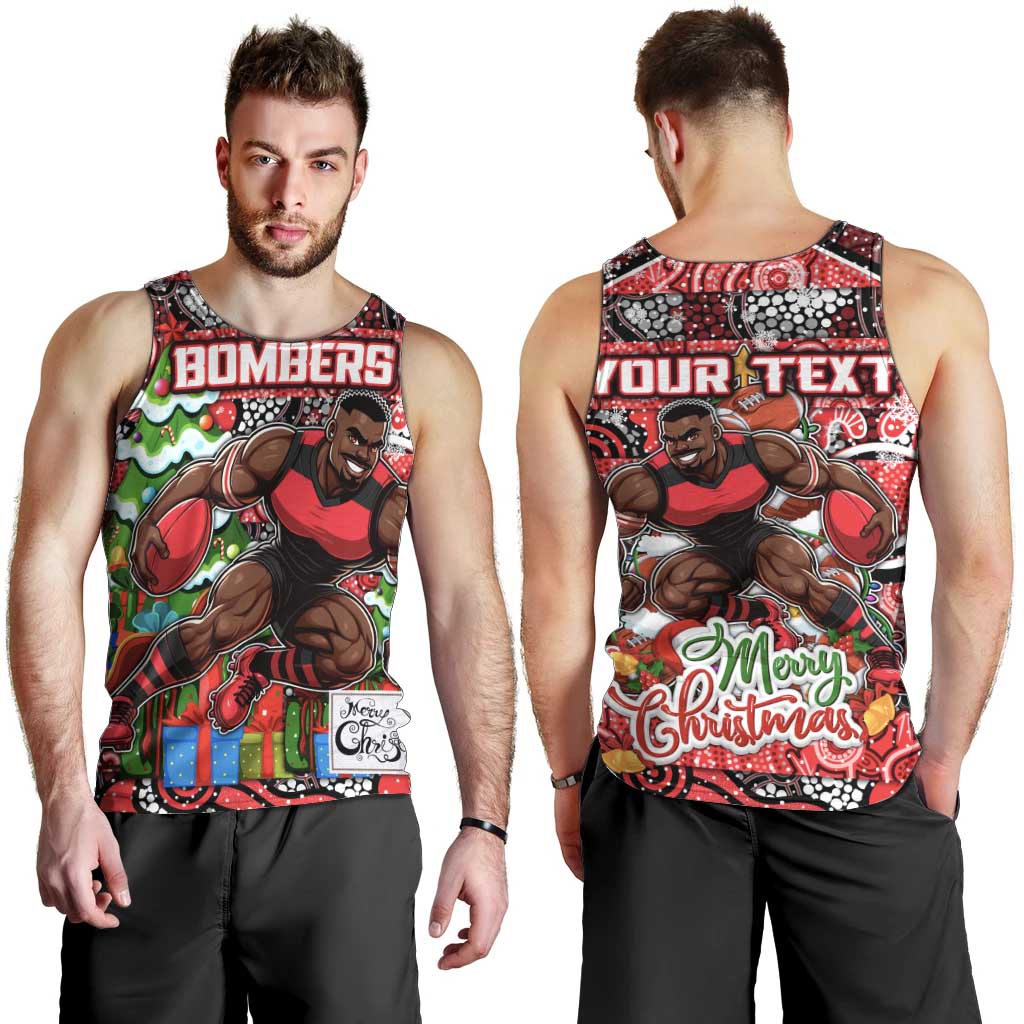 Custom Bombers Football Merry Christmas Men Tank Top Indigenous Australian Art - Vibe Hoodie Shop