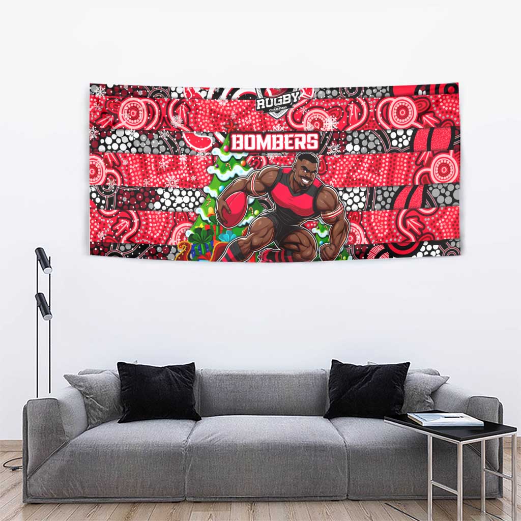 Bombers Football Merry Christmas Tapestry Indigenous Australian Art - Vibe Hoodie Shop