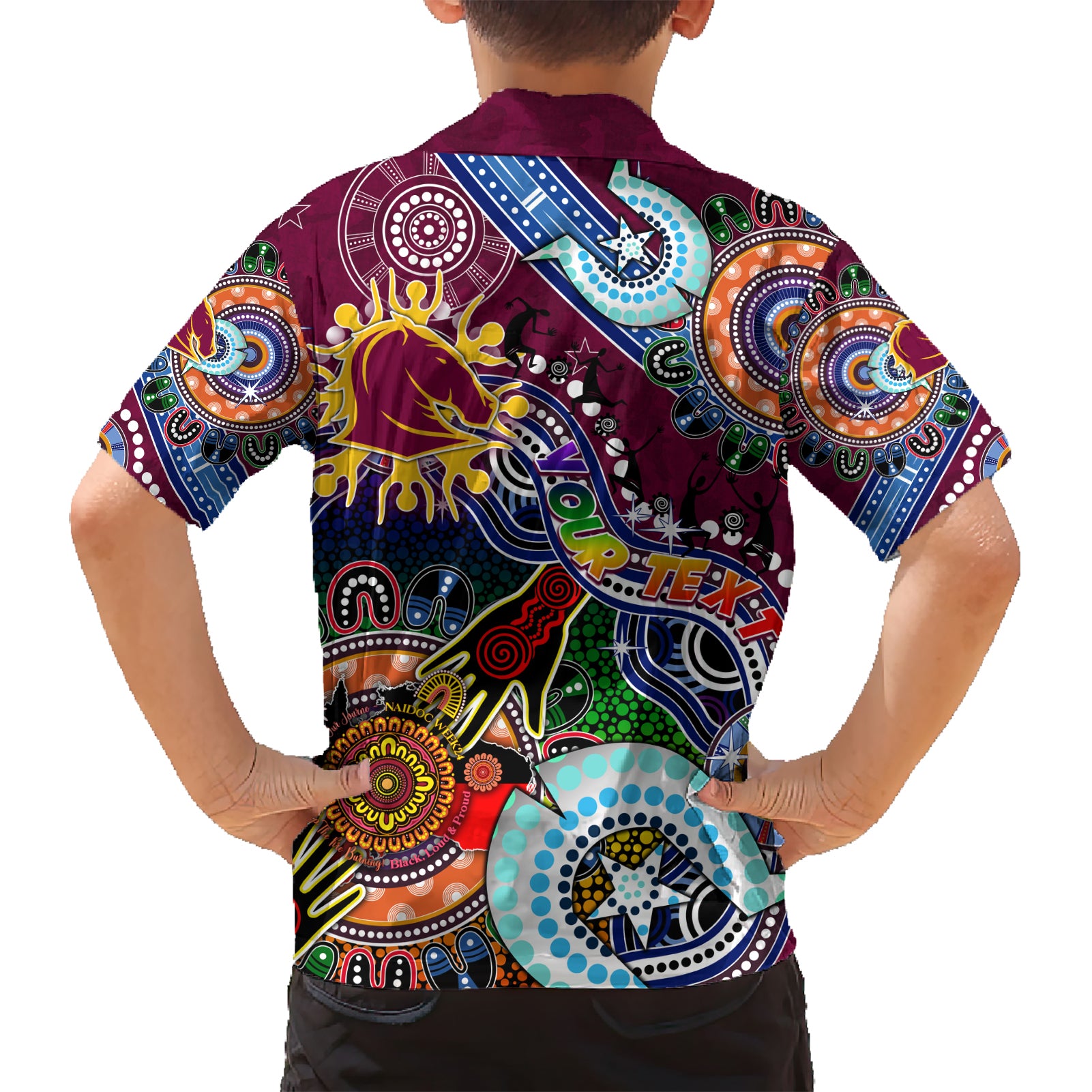 Personalised Broncos NAIDOC Week 2024 Hawaiian Shirt Australia Aboriginal Dot Painting - Vibe Hoodie Shop