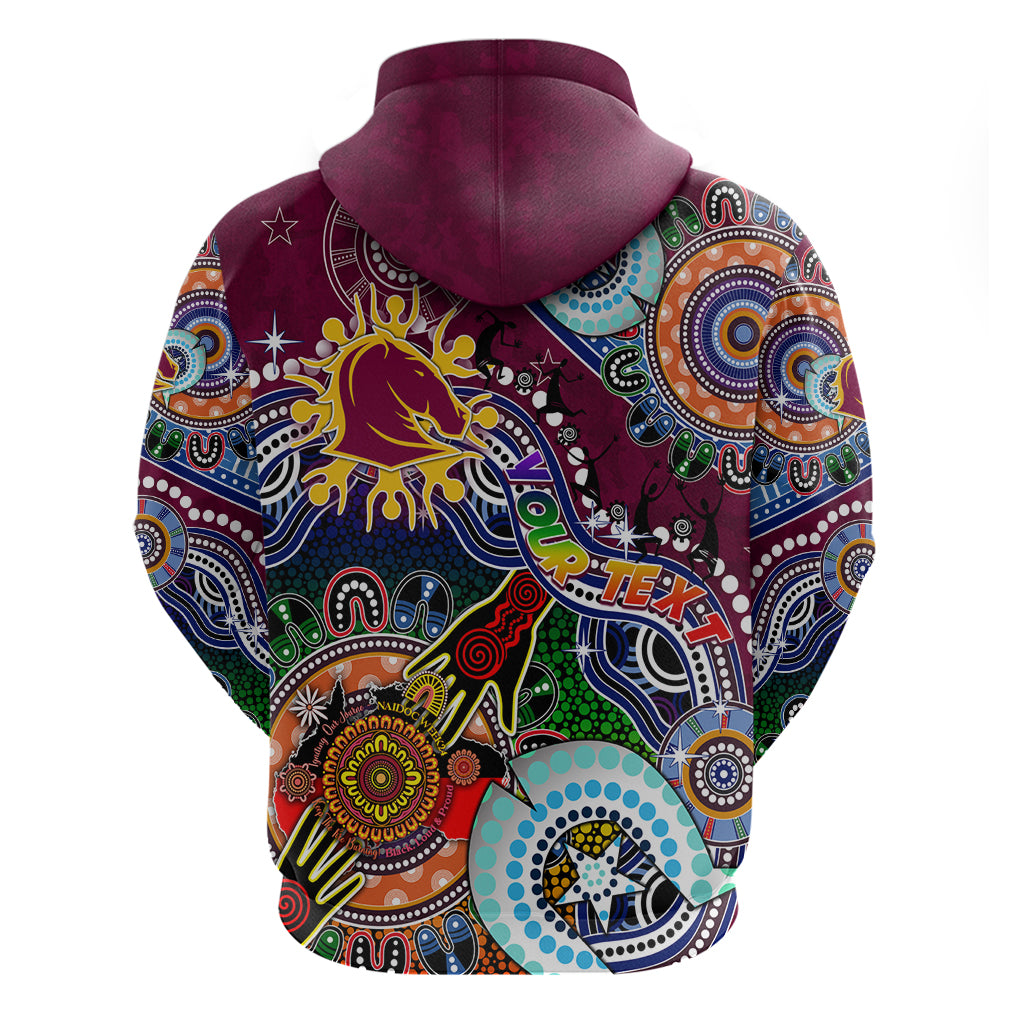 Personalised Broncos NAIDOC Week 2024 Hoodie Australia Aboriginal Dot Painting - Vibe Hoodie Shop
