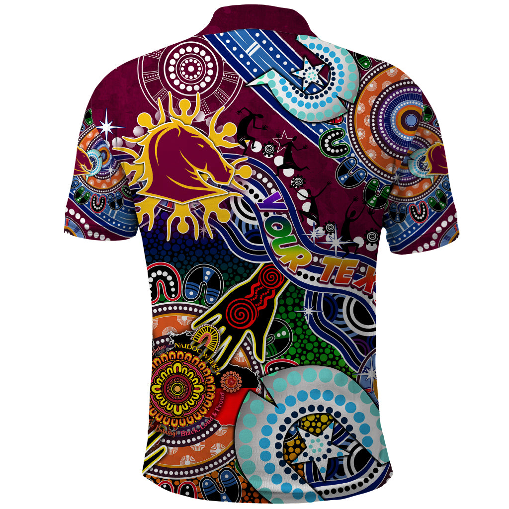 Personalised Broncos NAIDOC Week 2024 Polo Shirt Australia Aboriginal Dot Painting - Vibe Hoodie Shop