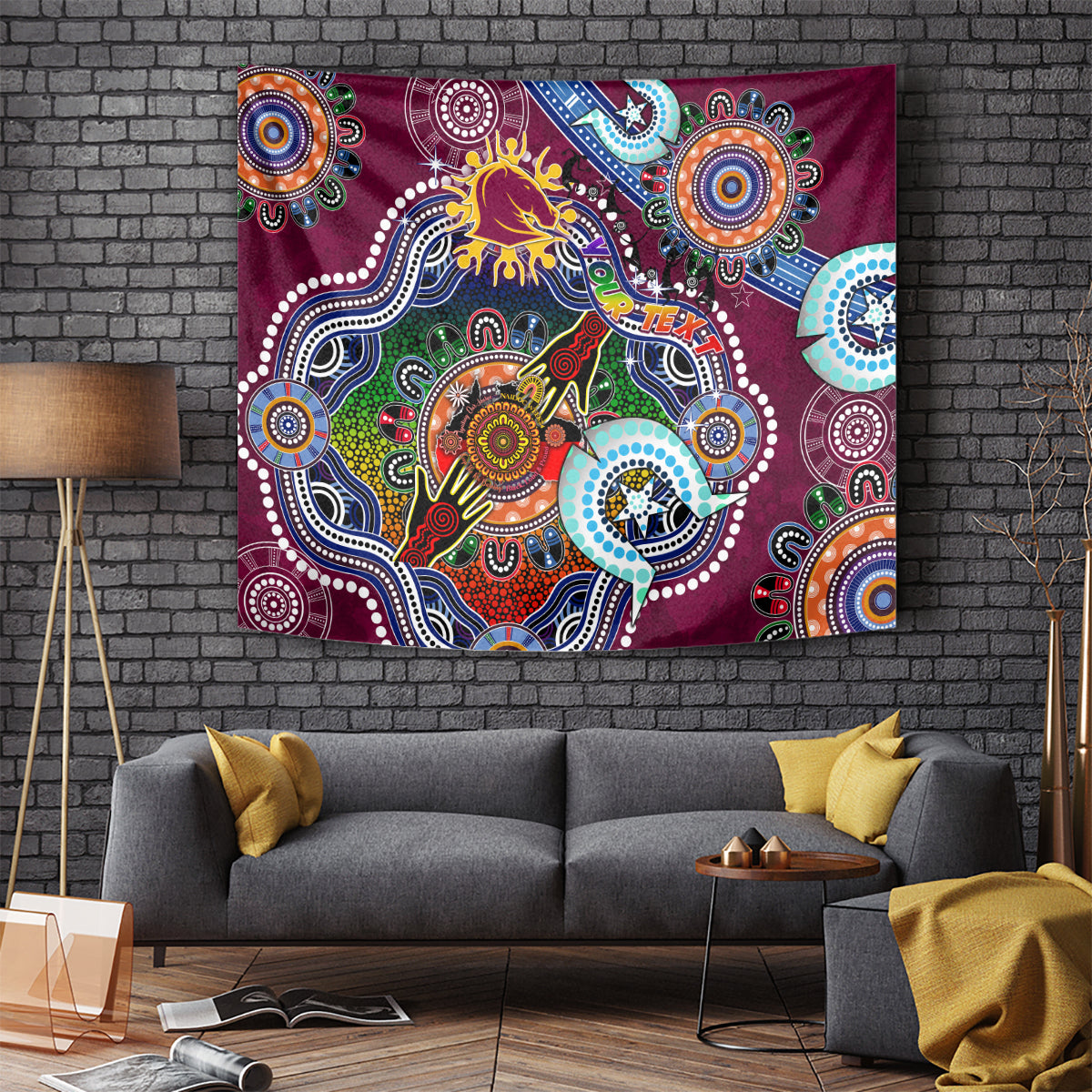 Personalised Broncos NAIDOC Week 2024 Tapestry Australia Aboriginal Dot Painting - Vibe Hoodie Shop