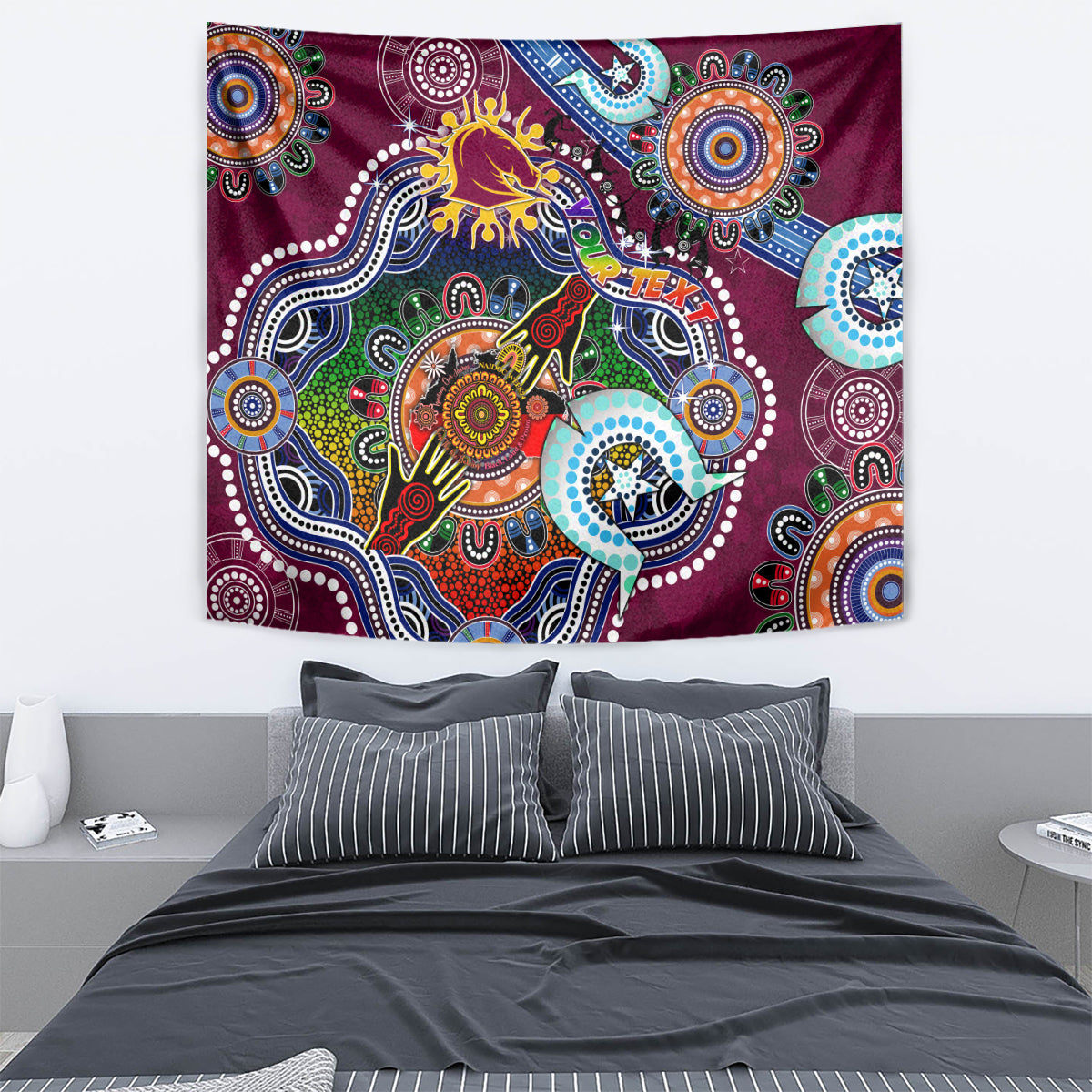 Personalised Broncos NAIDOC Week 2024 Tapestry Australia Aboriginal Dot Painting - Vibe Hoodie Shop