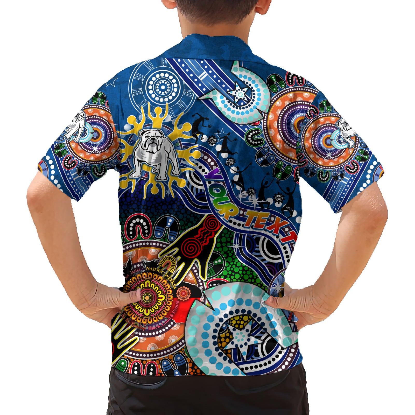 Personalised Bulldogs NAIDOC Week 2024 Hawaiian Shirt Australia Aboriginal Dot Painting - Vibe Hoodie Shop