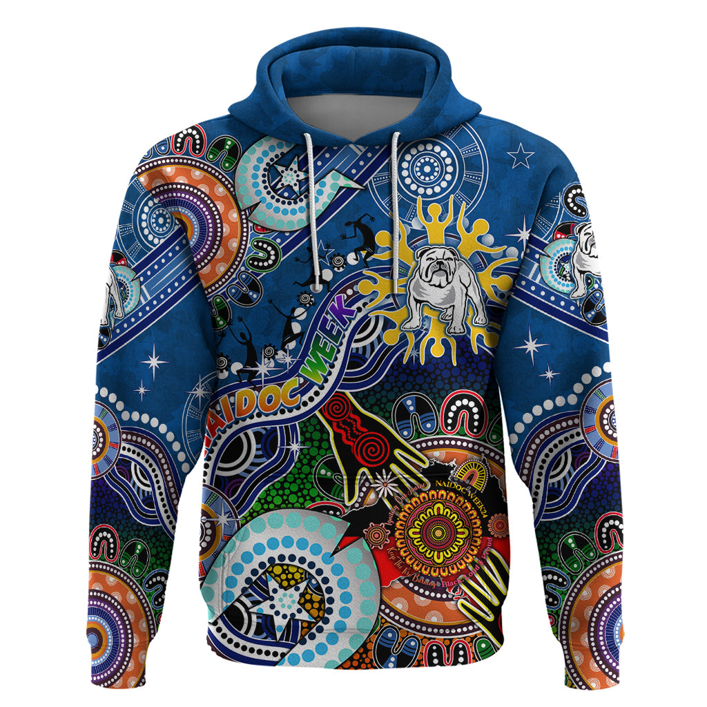 Personalised Bulldogs NAIDOC Week 2024 Hoodie Australia Aboriginal Dot Painting - Vibe Hoodie Shop