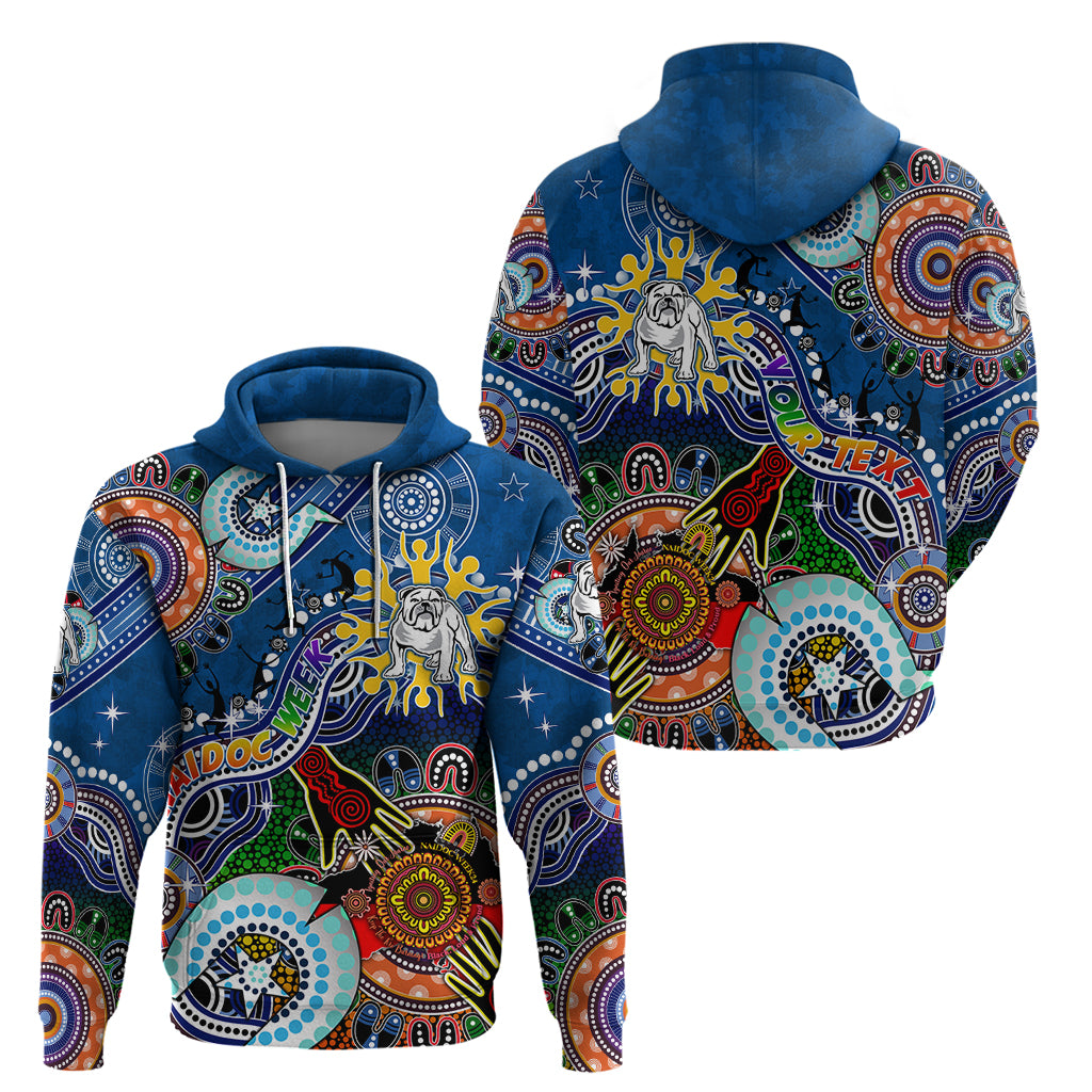 Personalised Bulldogs NAIDOC Week 2024 Hoodie Australia Aboriginal Dot Painting - Vibe Hoodie Shop