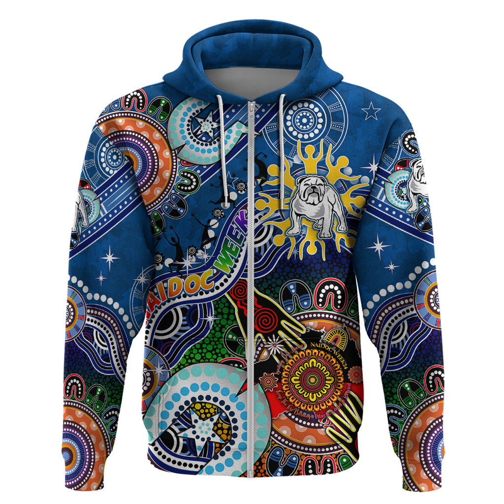 Personalised Bulldogs NAIDOC Week 2024 Hoodie Australia Aboriginal Dot Painting - Vibe Hoodie Shop