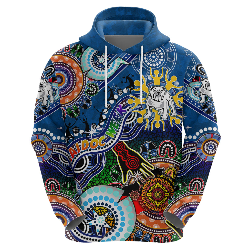 Personalised Bulldogs NAIDOC Week 2024 Hoodie Australia Aboriginal Dot Painting - Vibe Hoodie Shop