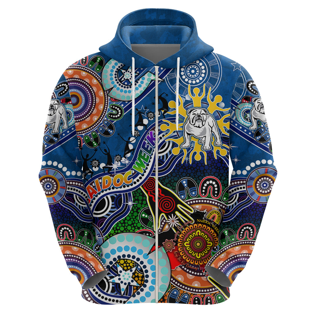 Personalised Bulldogs NAIDOC Week 2024 Hoodie Australia Aboriginal Dot Painting - Vibe Hoodie Shop