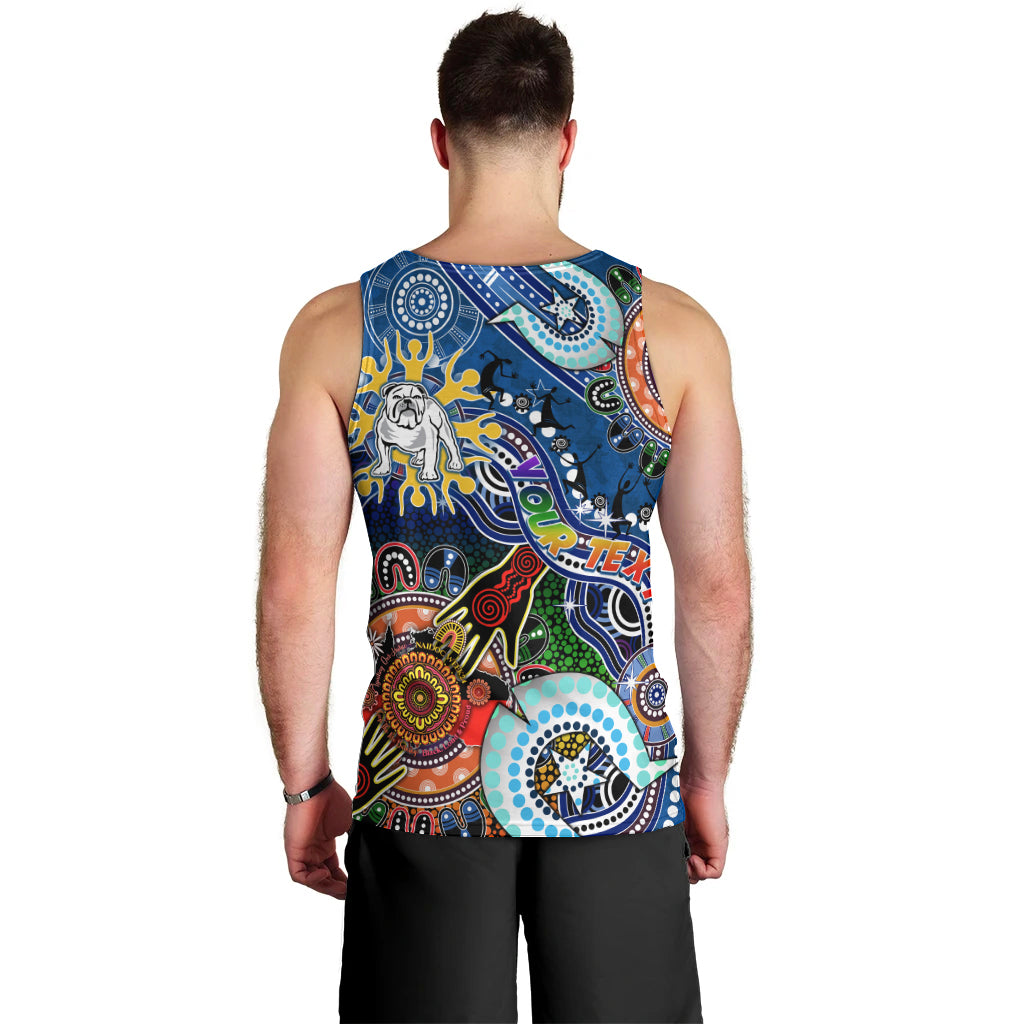 Personalised Bulldogs NAIDOC Week 2024 Men Tank Top Australia Aboriginal Dot Painting - Vibe Hoodie Shop