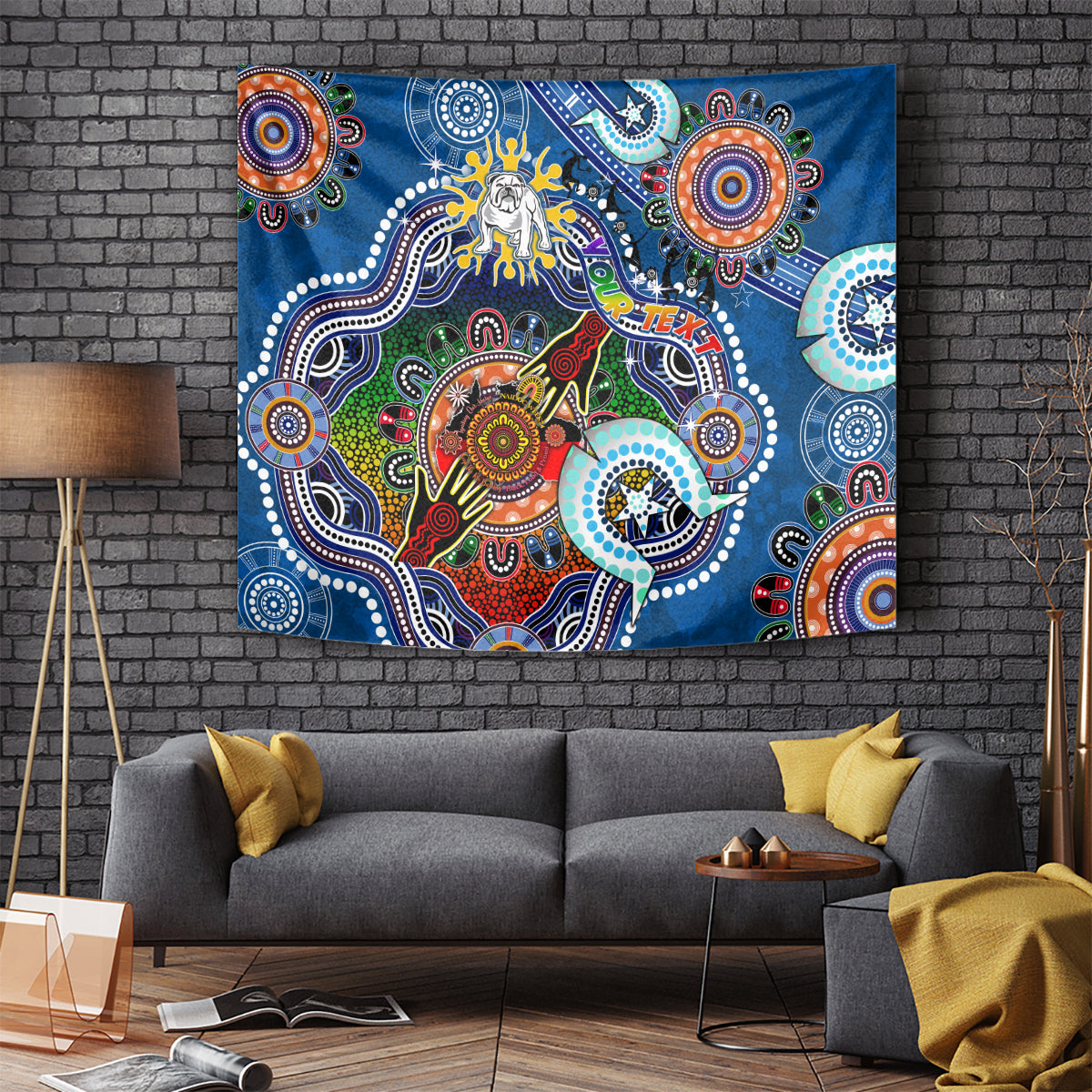 Personalised Bulldogs NAIDOC Week 2024 Tapestry Australia Aboriginal Dot Painting - Vibe Hoodie Shop