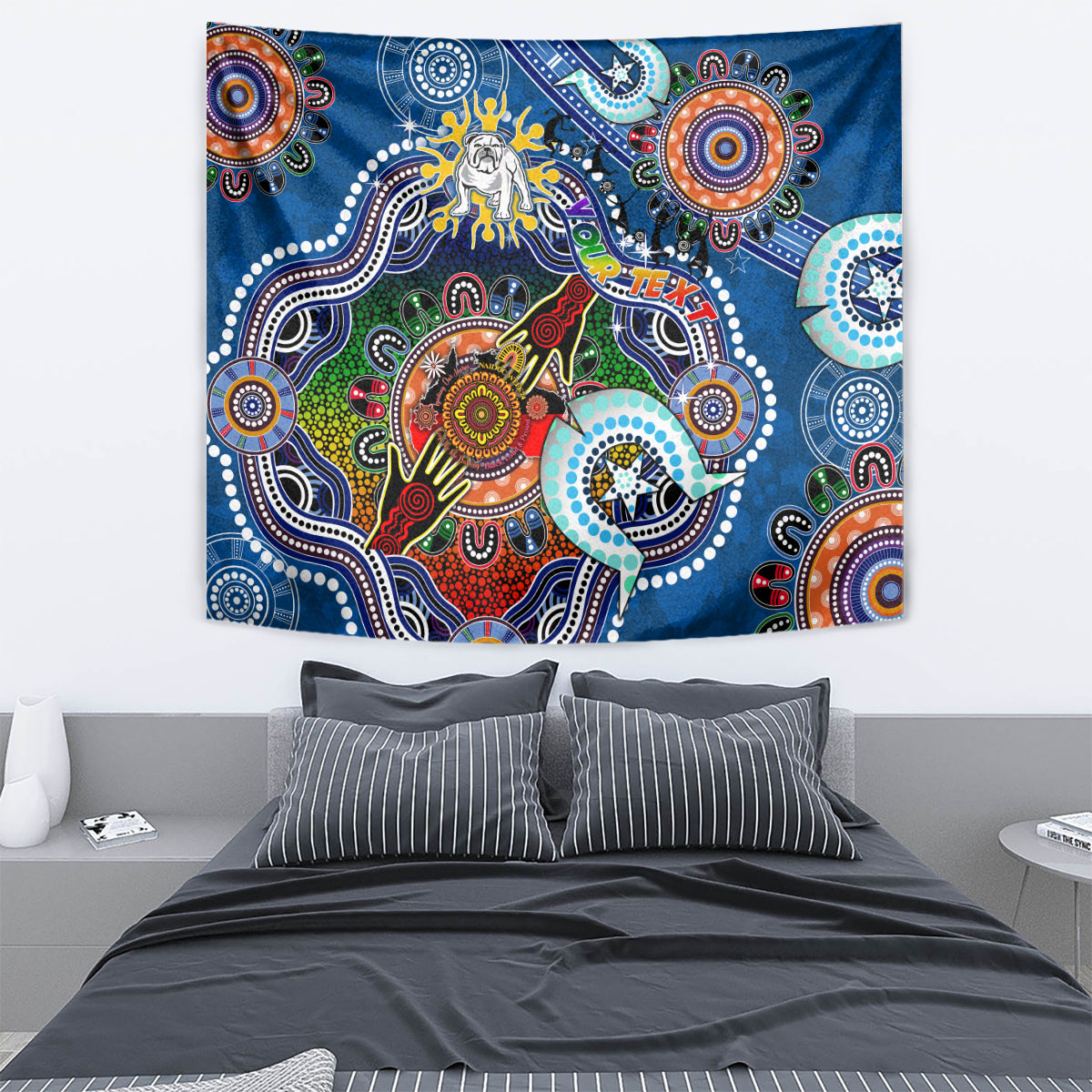 Personalised Bulldogs NAIDOC Week 2024 Tapestry Australia Aboriginal Dot Painting - Vibe Hoodie Shop