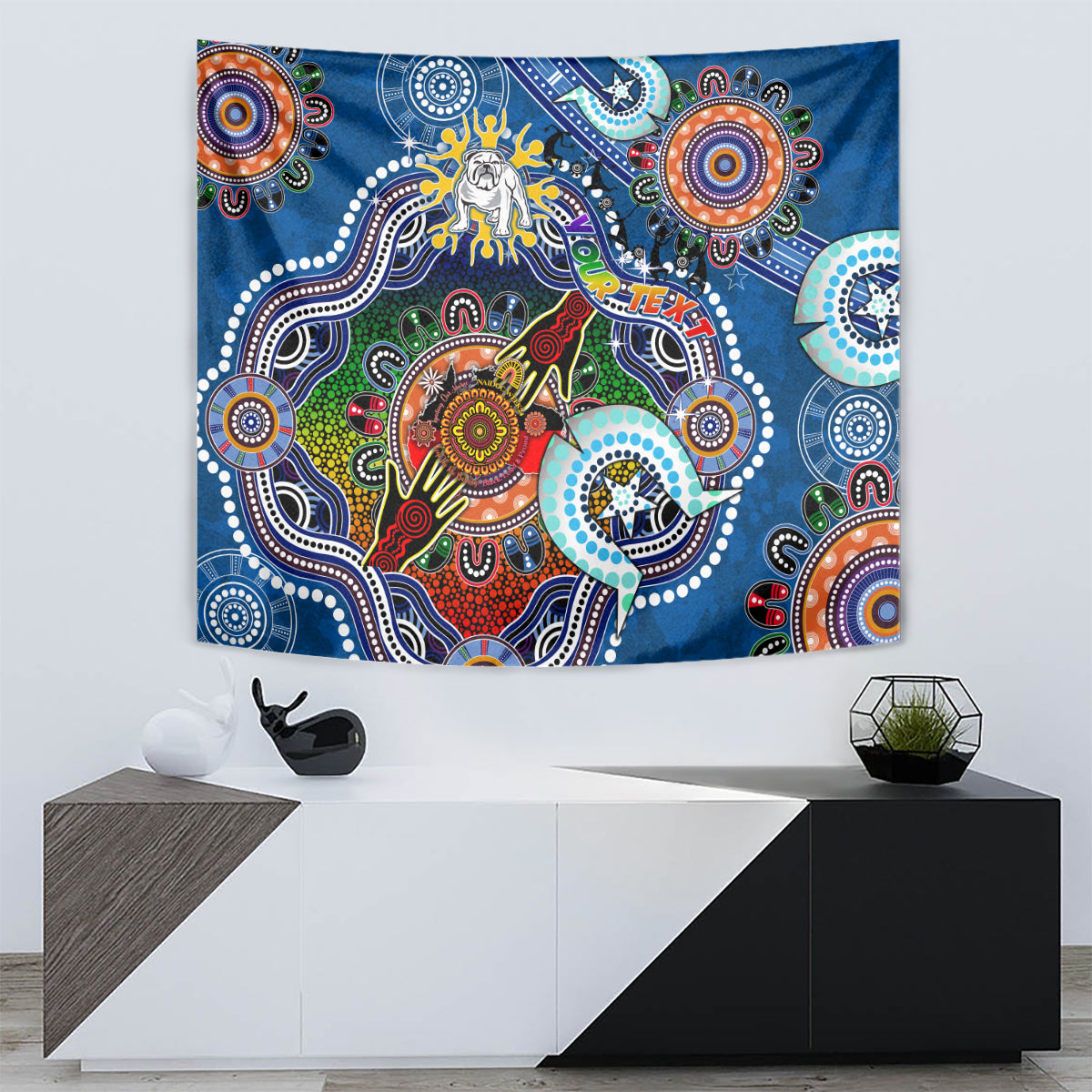 Personalised Bulldogs NAIDOC Week 2024 Tapestry Australia Aboriginal Dot Painting - Vibe Hoodie Shop