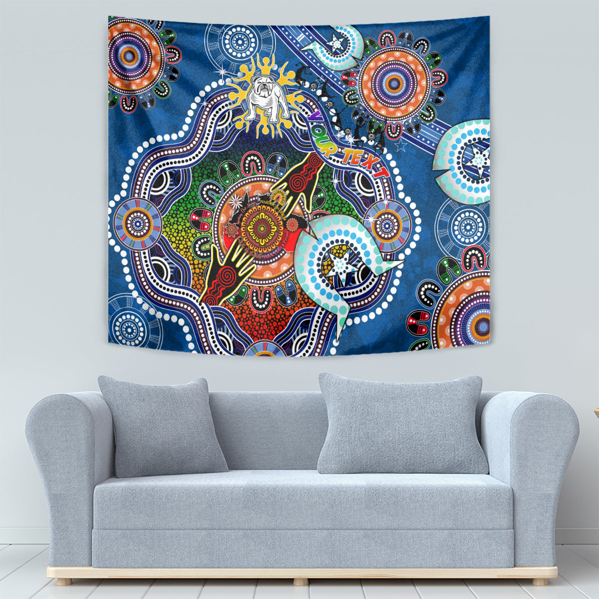 Personalised Bulldogs NAIDOC Week 2024 Tapestry Australia Aboriginal Dot Painting - Vibe Hoodie Shop