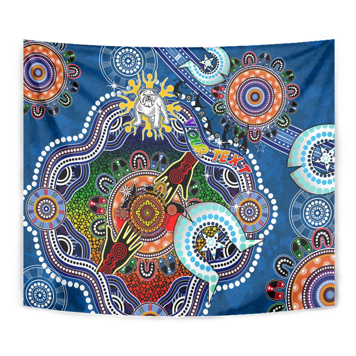 Personalised Bulldogs NAIDOC Week 2024 Tapestry Australia Aboriginal Dot Painting - Vibe Hoodie Shop