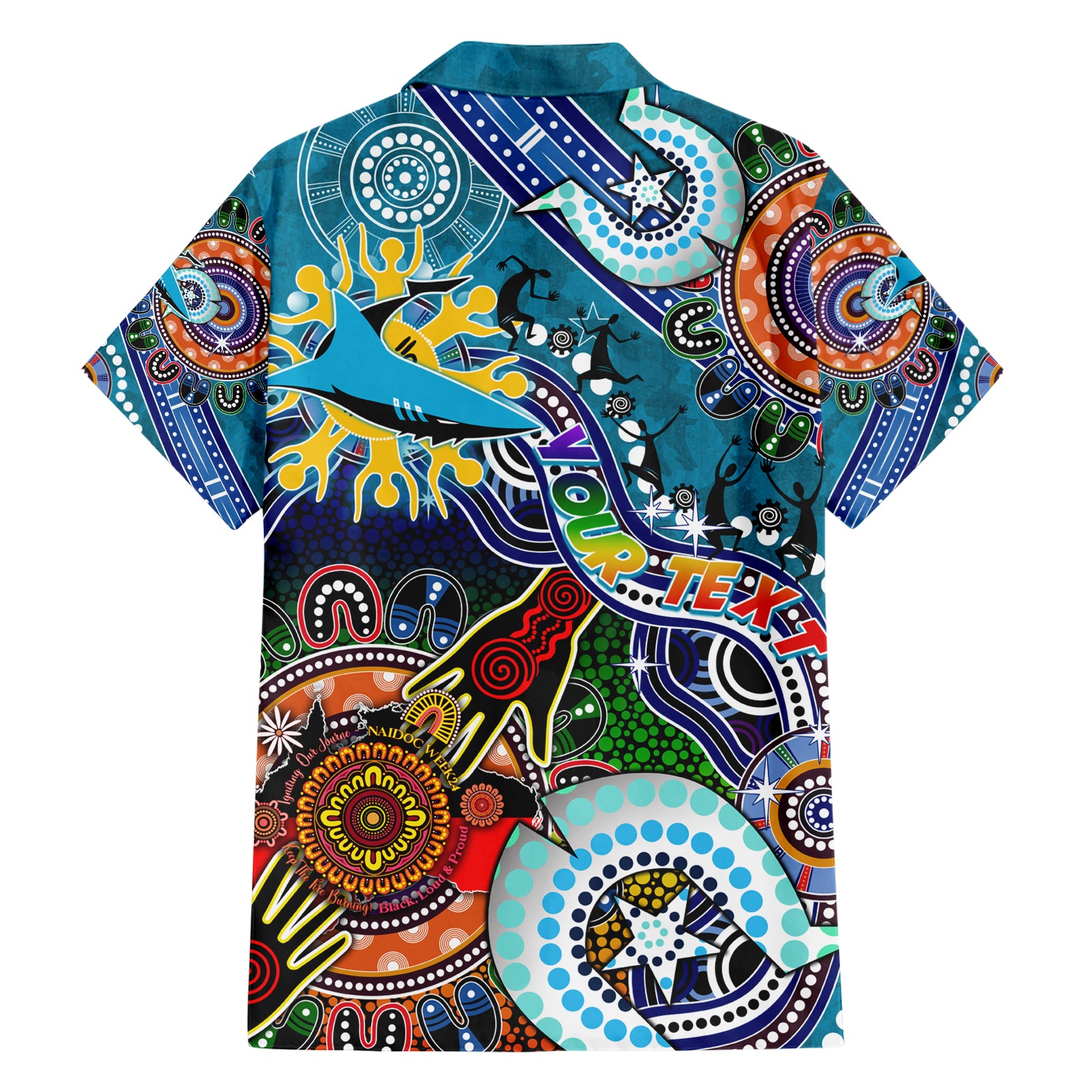 Personalised Sharks NAIDOC Week 2024 Hawaiian Shirt Australia Aboriginal Dot Painting - Vibe Hoodie Shop