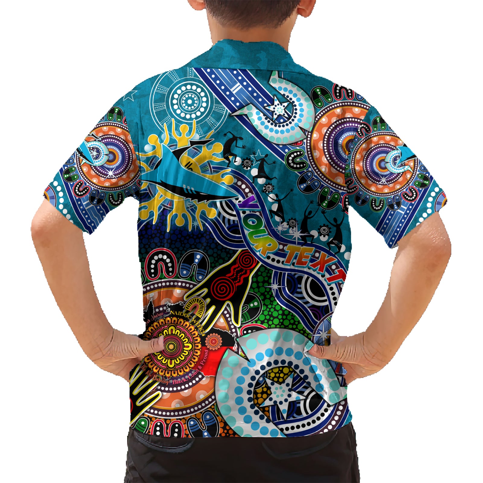 Personalised Sharks NAIDOC Week 2024 Hawaiian Shirt Australia Aboriginal Dot Painting - Vibe Hoodie Shop