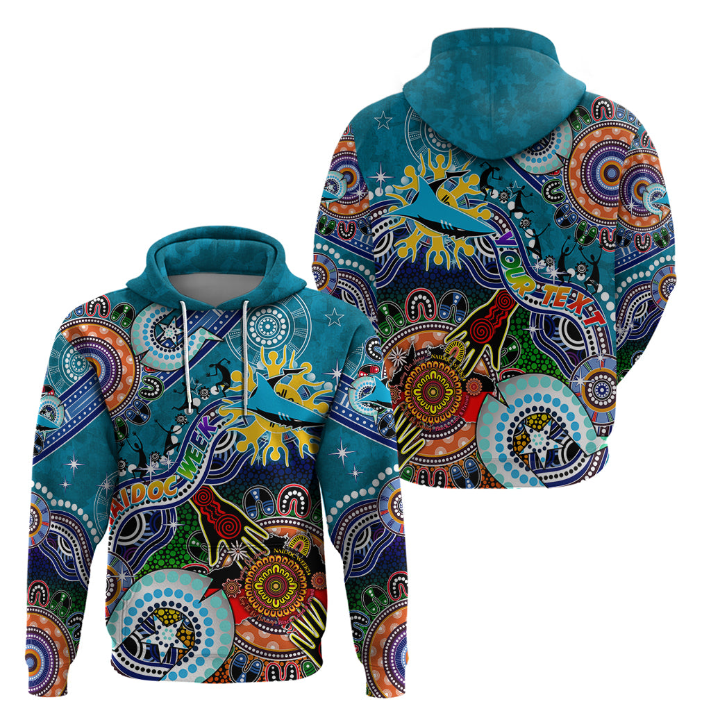 Personalised Sharks NAIDOC Week 2024 Hoodie Australia Aboriginal Dot Painting - Vibe Hoodie Shop