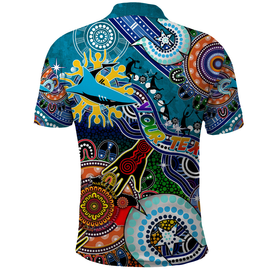 Personalised Sharks NAIDOC Week 2024 Polo Shirt Australia Aboriginal Dot Painting - Vibe Hoodie Shop