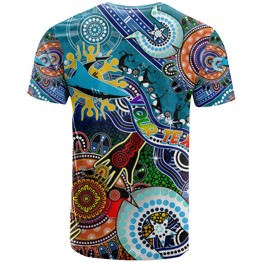 Personalised Sharks NAIDOC Week 2024 T Shirt Australia Aboriginal Dot Painting - Vibe Hoodie Shop