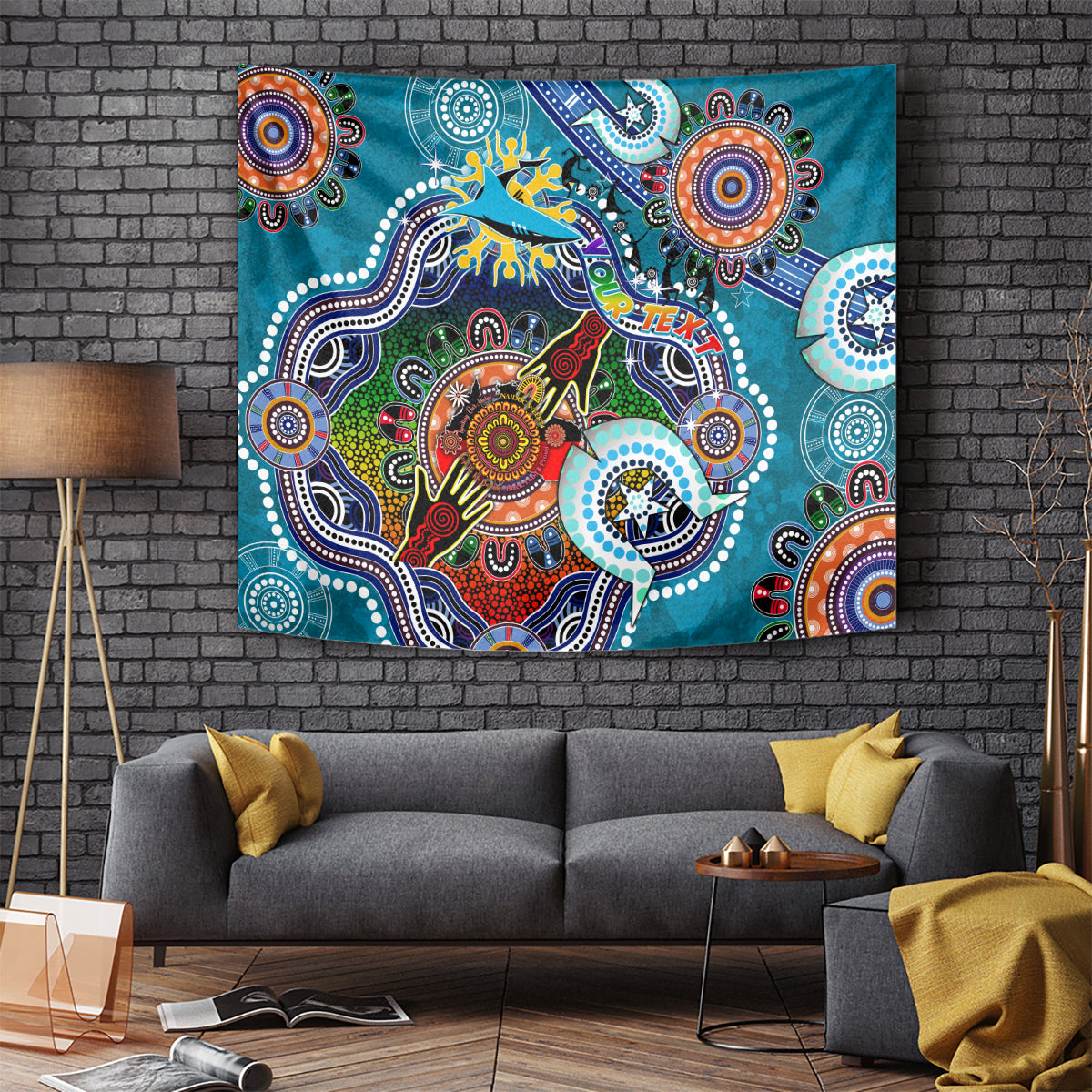 Personalised Sharks NAIDOC Week 2024 Tapestry Australia Aboriginal Dot Painting - Vibe Hoodie Shop