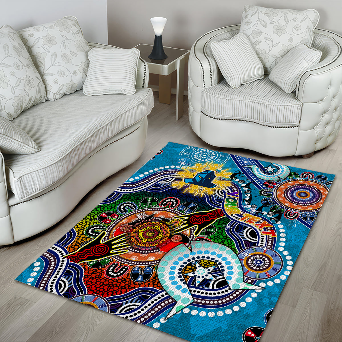 Personalised Titans NAIDOC Week 2024 Area Rug Australia Aboriginal Dot Painting - Vibe Hoodie Shop