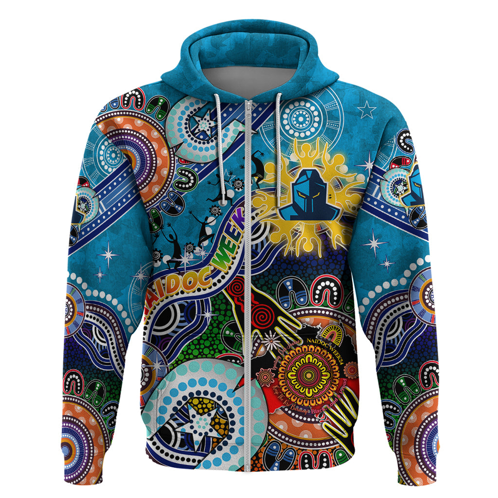 Personalised Titans NAIDOC Week 2024 Hoodie Australia Aboriginal Dot Painting - Vibe Hoodie Shop