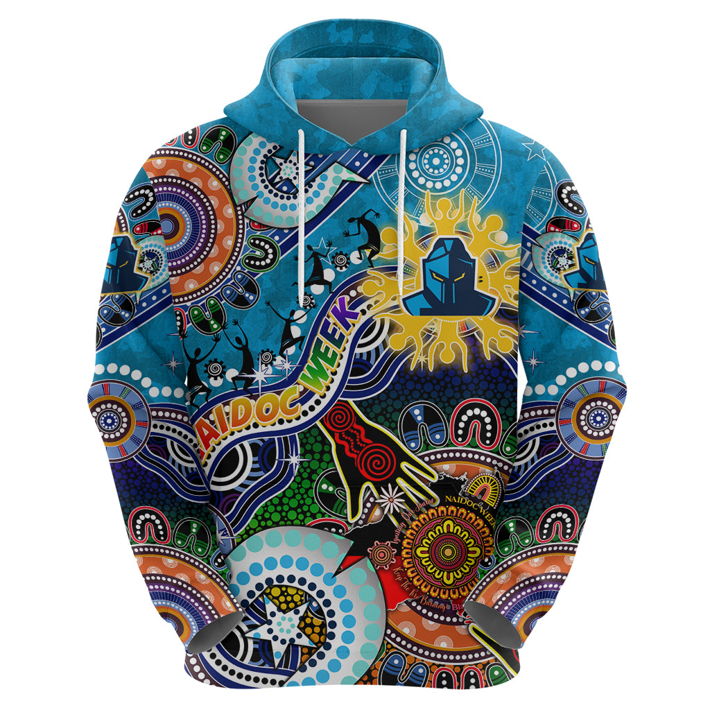 Personalised Titans NAIDOC Week 2024 Hoodie Australia Aboriginal Dot Painting - Vibe Hoodie Shop