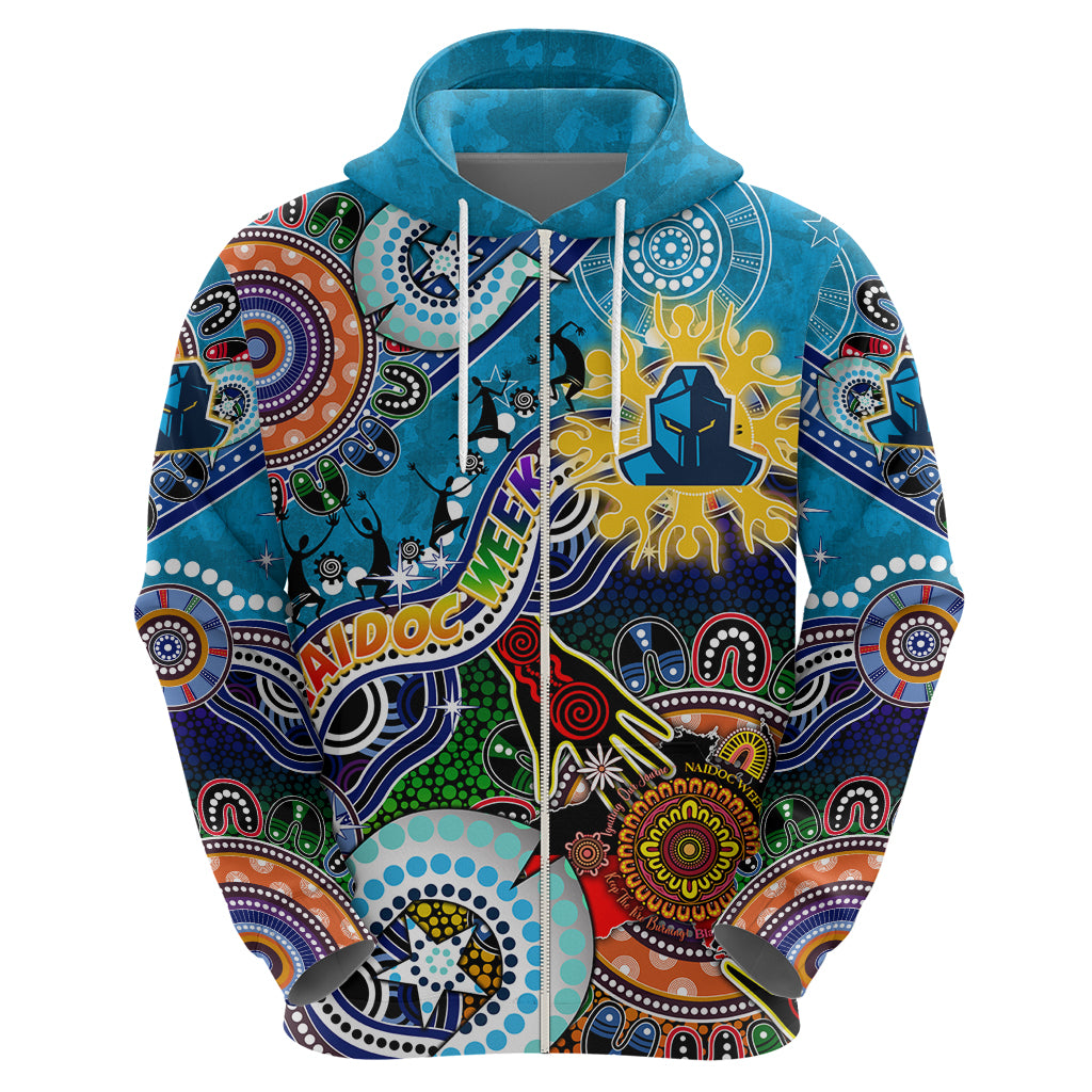 Personalised Titans NAIDOC Week 2024 Hoodie Australia Aboriginal Dot Painting - Vibe Hoodie Shop