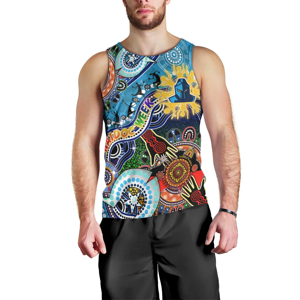 Personalised Titans NAIDOC Week 2024 Men Tank Top Australia Aboriginal Dot Painting - Vibe Hoodie Shop