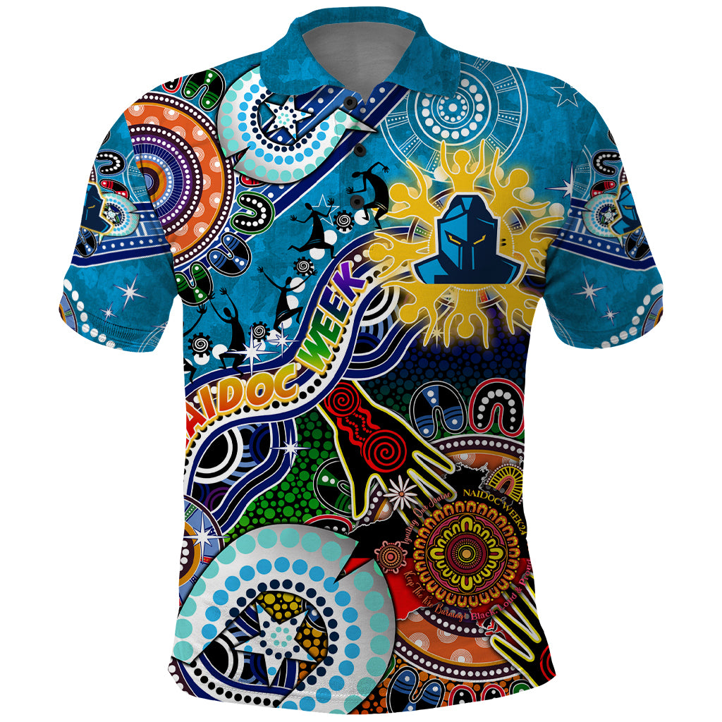 Personalised Titans NAIDOC Week 2024 Polo Shirt Australia Aboriginal Dot Painting - Vibe Hoodie Shop
