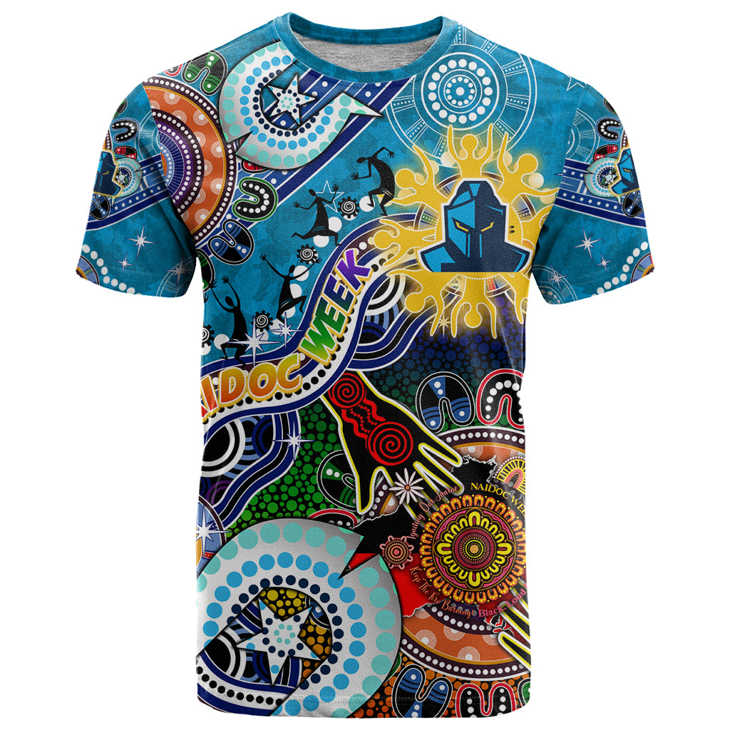 Personalised Titans NAIDOC Week 2024 T Shirt Australia Aboriginal Dot Painting - Vibe Hoodie Shop