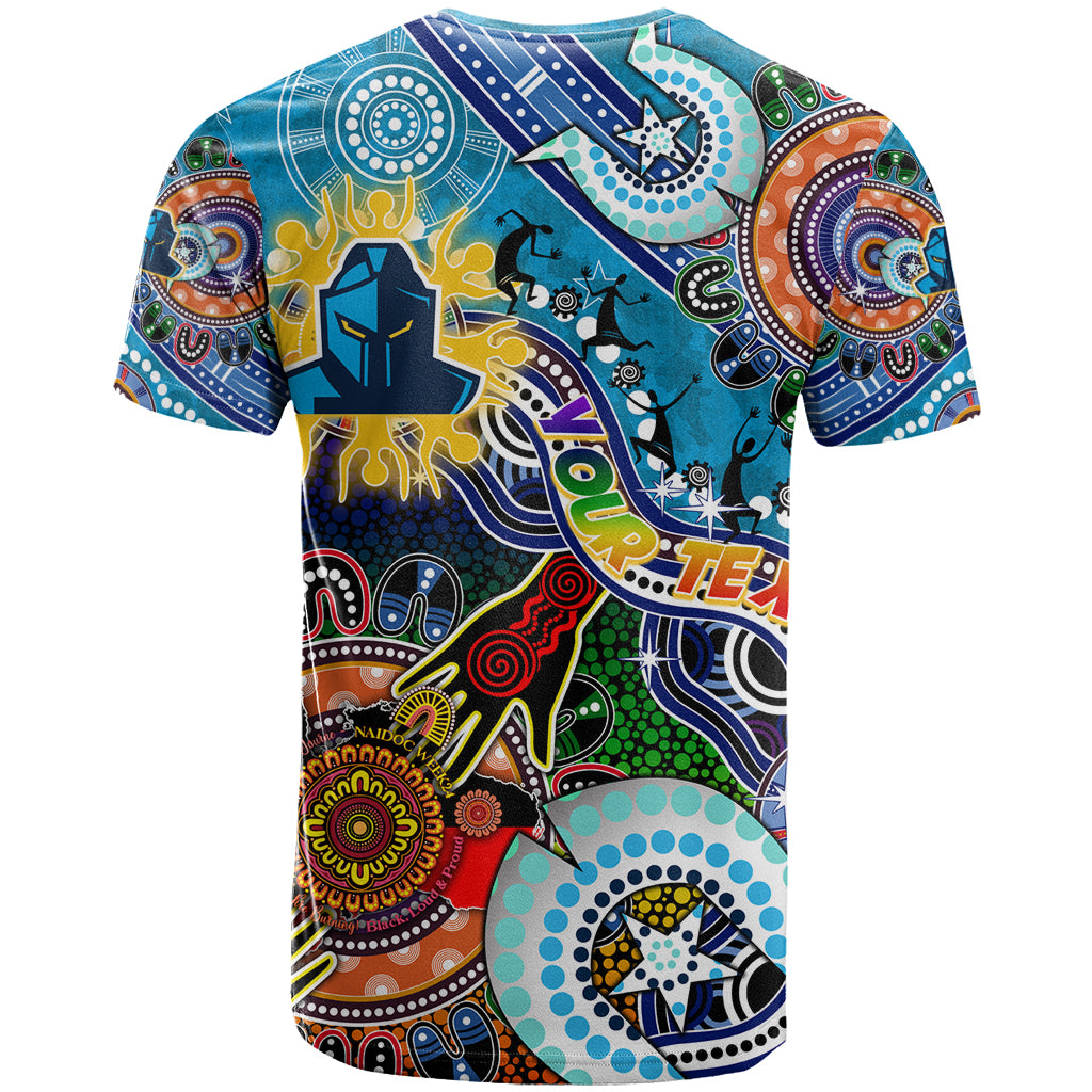 Personalised Titans NAIDOC Week 2024 T Shirt Australia Aboriginal Dot Painting - Vibe Hoodie Shop