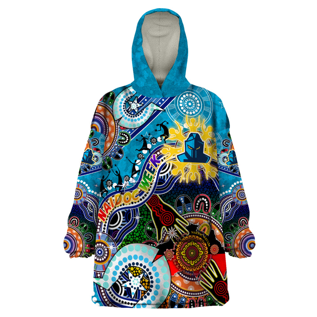 Personalised Titans NAIDOC Week 2024 Wearable Blanket Hoodie Australia Aboriginal Dot Painting - Vibe Hoodie Shop