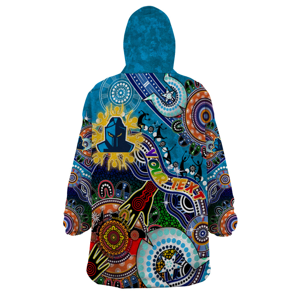 Personalised Titans NAIDOC Week 2024 Wearable Blanket Hoodie Australia Aboriginal Dot Painting - Vibe Hoodie Shop