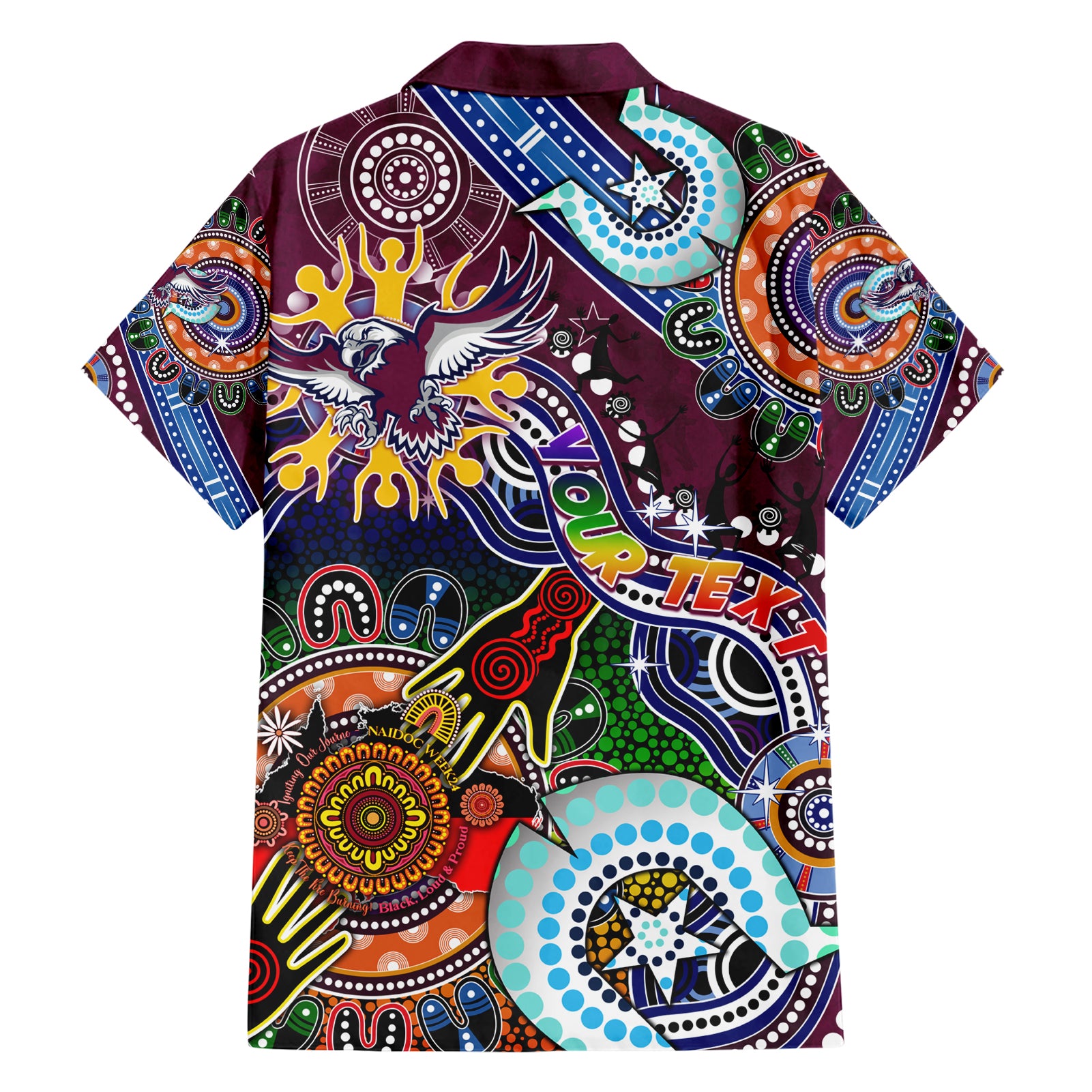 Personalised Eagles NAIDOC Week 2024 Hawaiian Shirt Australia Aboriginal Dot Painting - Vibe Hoodie Shop